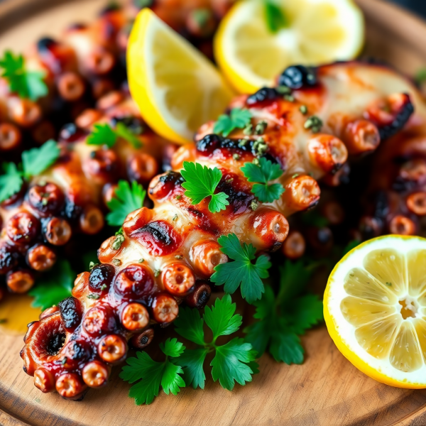 Grilled Octopus with Lemon Herb Marinade