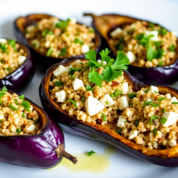 Mini Papoutsakia with Quinoa and Feta