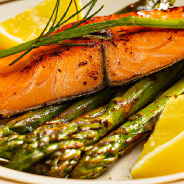 Grilled Salmon with Asparagus and Lemon