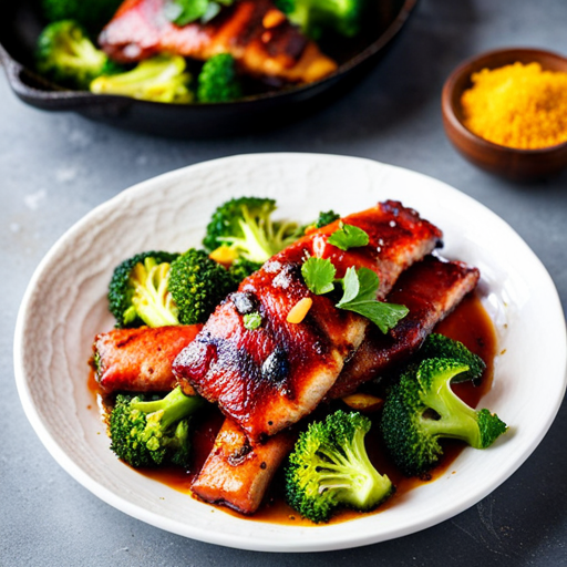 Ethiopian-style Broccoli with Honey Glazed Fish