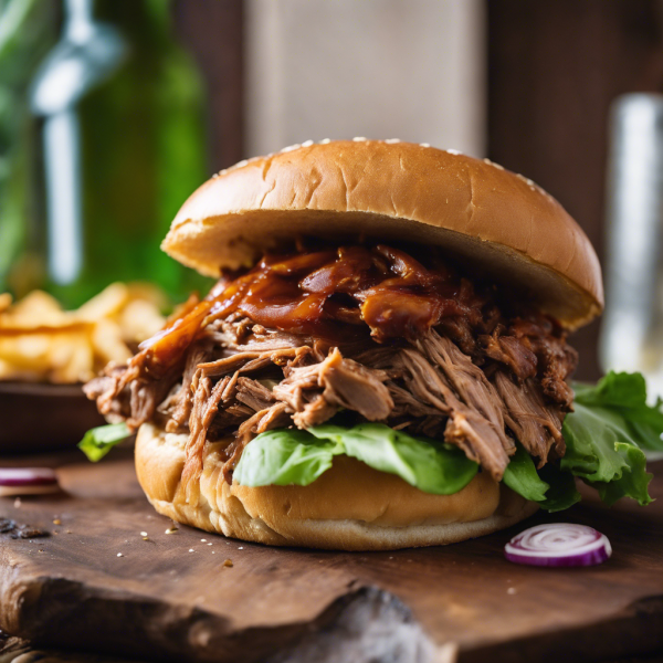 Paleo Beer-Braised Pulled Pork Sandwich