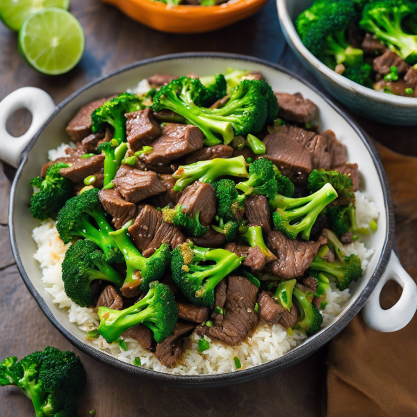 Asian Beef and Broccoli Stir-Fry with Cheesy Bread and Cantaloupe Salad