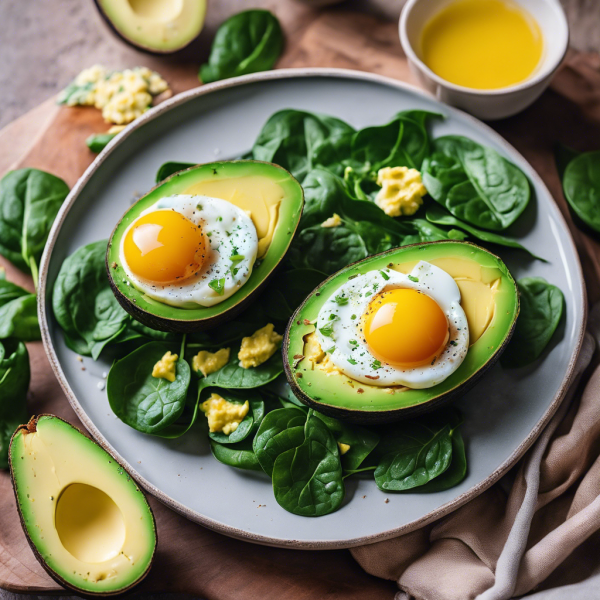 Keto Avocado Egg Spinach Breakfast