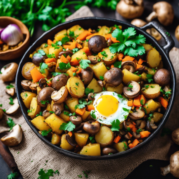 Spiced Potato and Mushroom Breakfast Hash