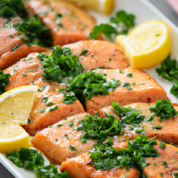 Grilled Salmon with Garlic Sauce