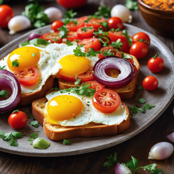 Asian Egg Stuffed Tomato Toast