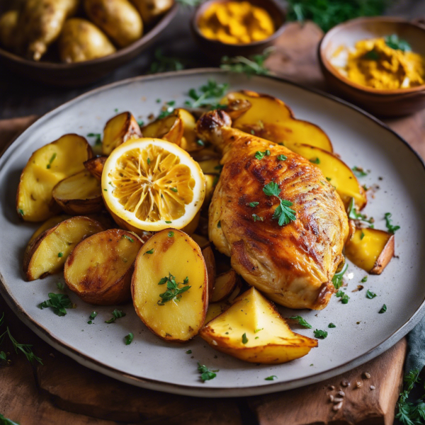 Cheesy Turmeric Chicken with Potatoes