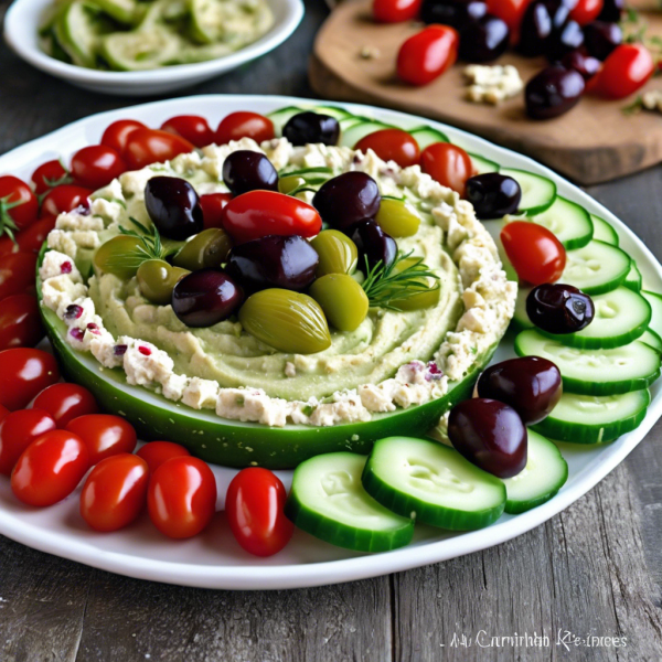 Mediterranean Hummus Cucumber Bites