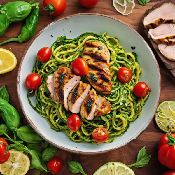 Zucchini Noodles with Pesto Chicken