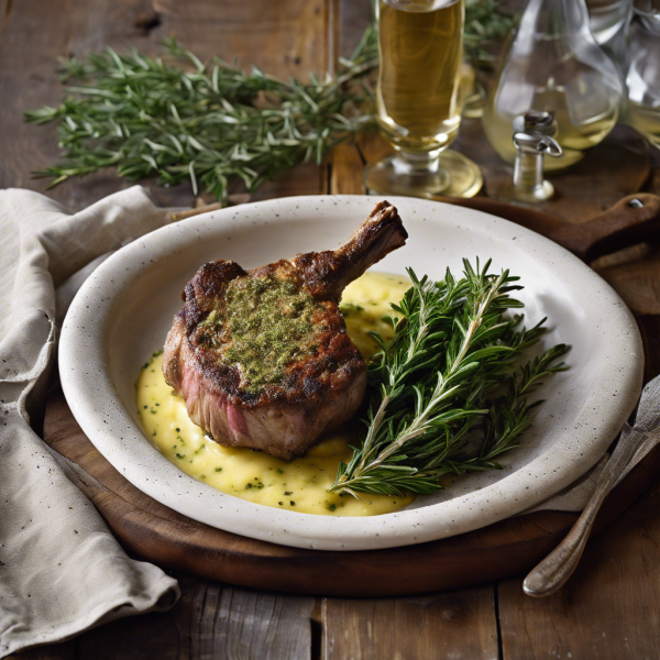 Herb-Crusted Lamb Chop with Garlic Mashed Potatoes