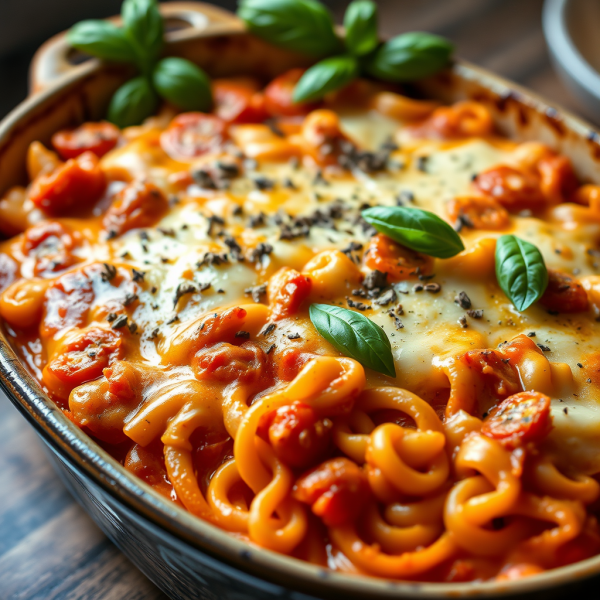 Portuguese Tomato and Cheese Pasta Bake