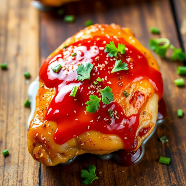 Ketchup Glazed Chicken Thighs