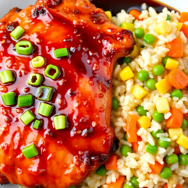 Teriyaki Chicken with Hong Kong-style Fried Rice