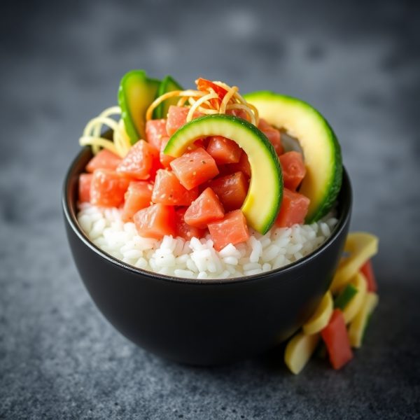 Healthy Salmon Avocado Sushi Bowl