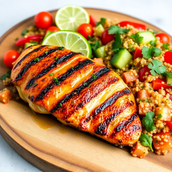 Grilled Brazilian Chicken with Quinoa Salad