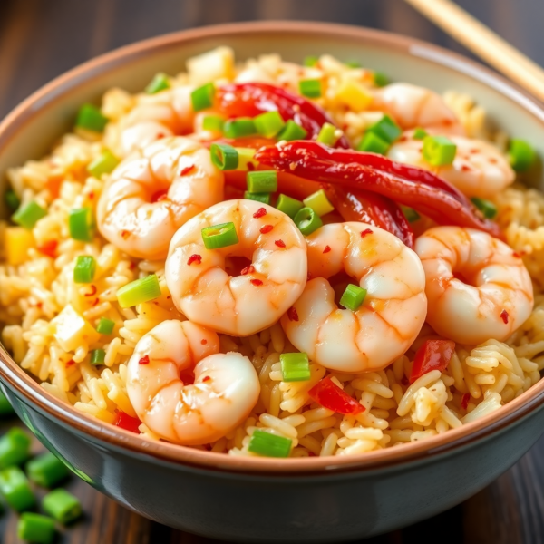 Spicy Garlic Shrimp Fried Rice