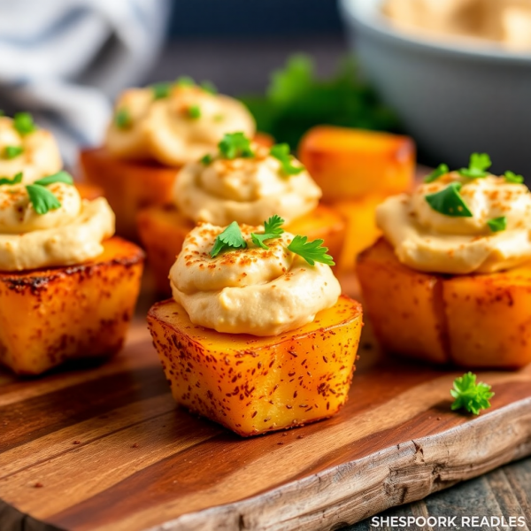 Spiced Potato Hummus Bites