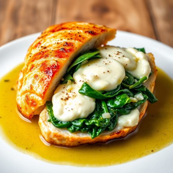 Cheesy Spinach Stuffed Chicken Breast