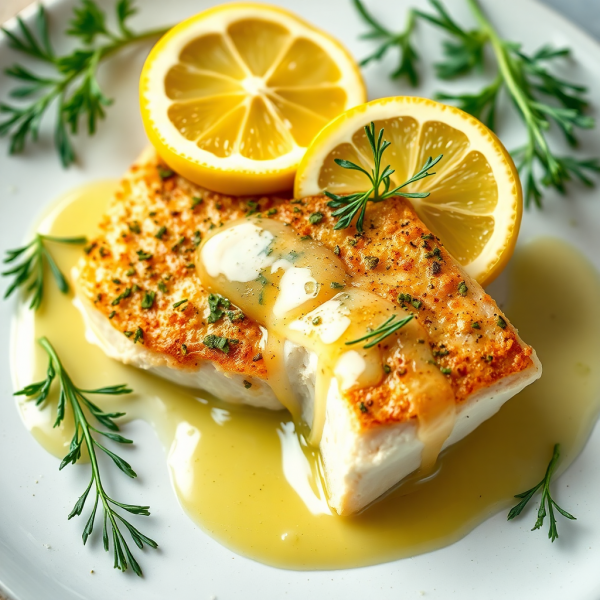 Herb-Crusted Trout with Lemon Butter Sauce