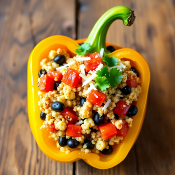 Stuffed Bell Peppers with Quinoa and Black Beans