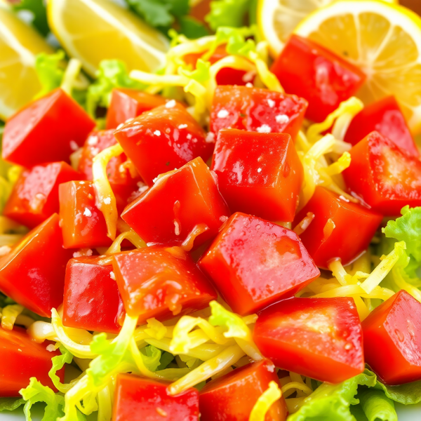 Tomato and Lettuce Salad with Onion Dressing