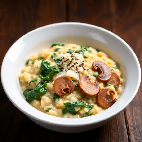 Creamy Spinach and Mushroom Risotto