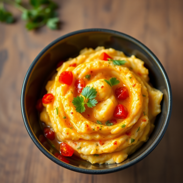 Spicy Garlic Tomato Potato Mash