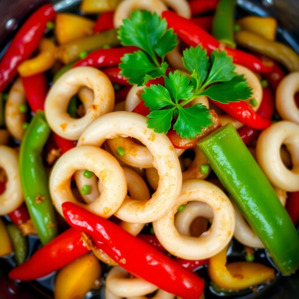 Spicy Garlic Squid Stir-Fry