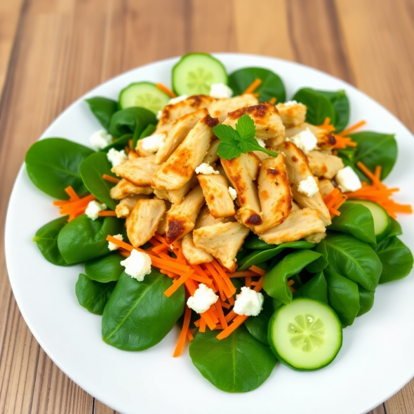 Crispy Spinach and Chicken Salad