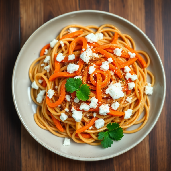 Moroccan Spiced Carrot and Cheese Pasta