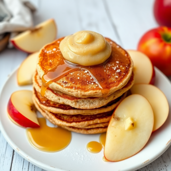 Whole Wheat Pancakes with Applesauce