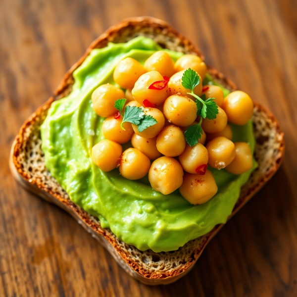 Avocado and Chickpea Salad Toast