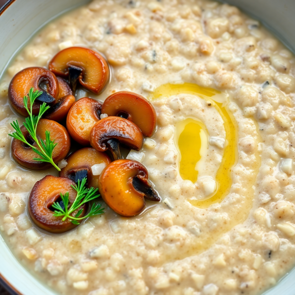 Healthy Russian Buckwheat Porridge with Mushrooms