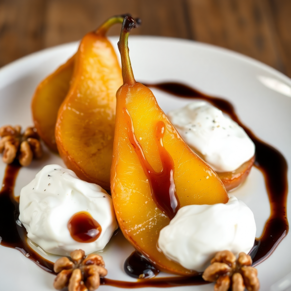 Caramelized Pears with Goat Cheese and Walnuts