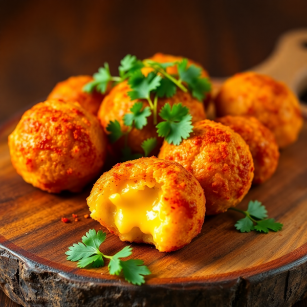 Spicy Cauliflower and Cheese Potato Balls