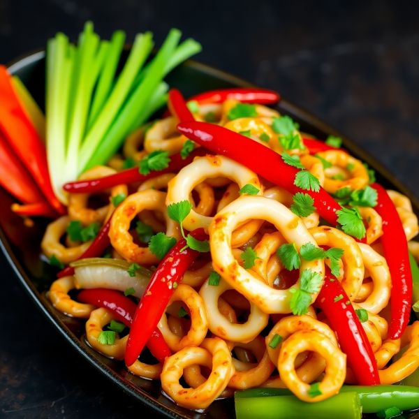 Spicy Garlic Squid Stir-Fry