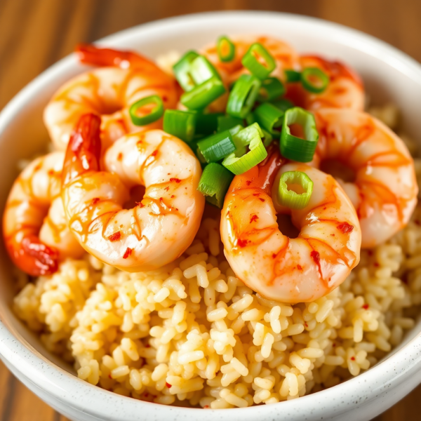 Spicy Garlic Shrimp Rice Bowl