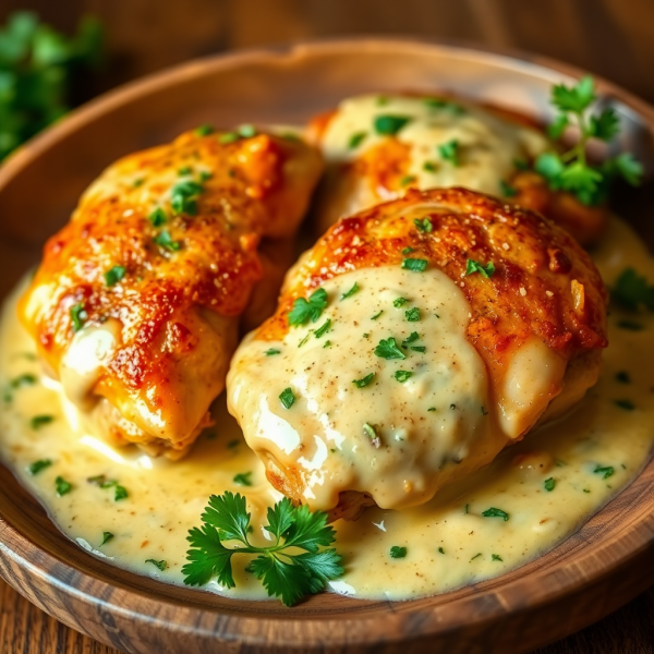 Creamy Garlic Parmesan Chicken Thighs