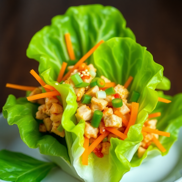 Lettuce Wraps with Spicy Chicken Filling